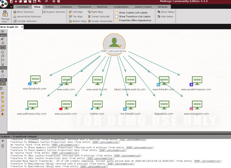 Аналіз зв’язків у Maltego